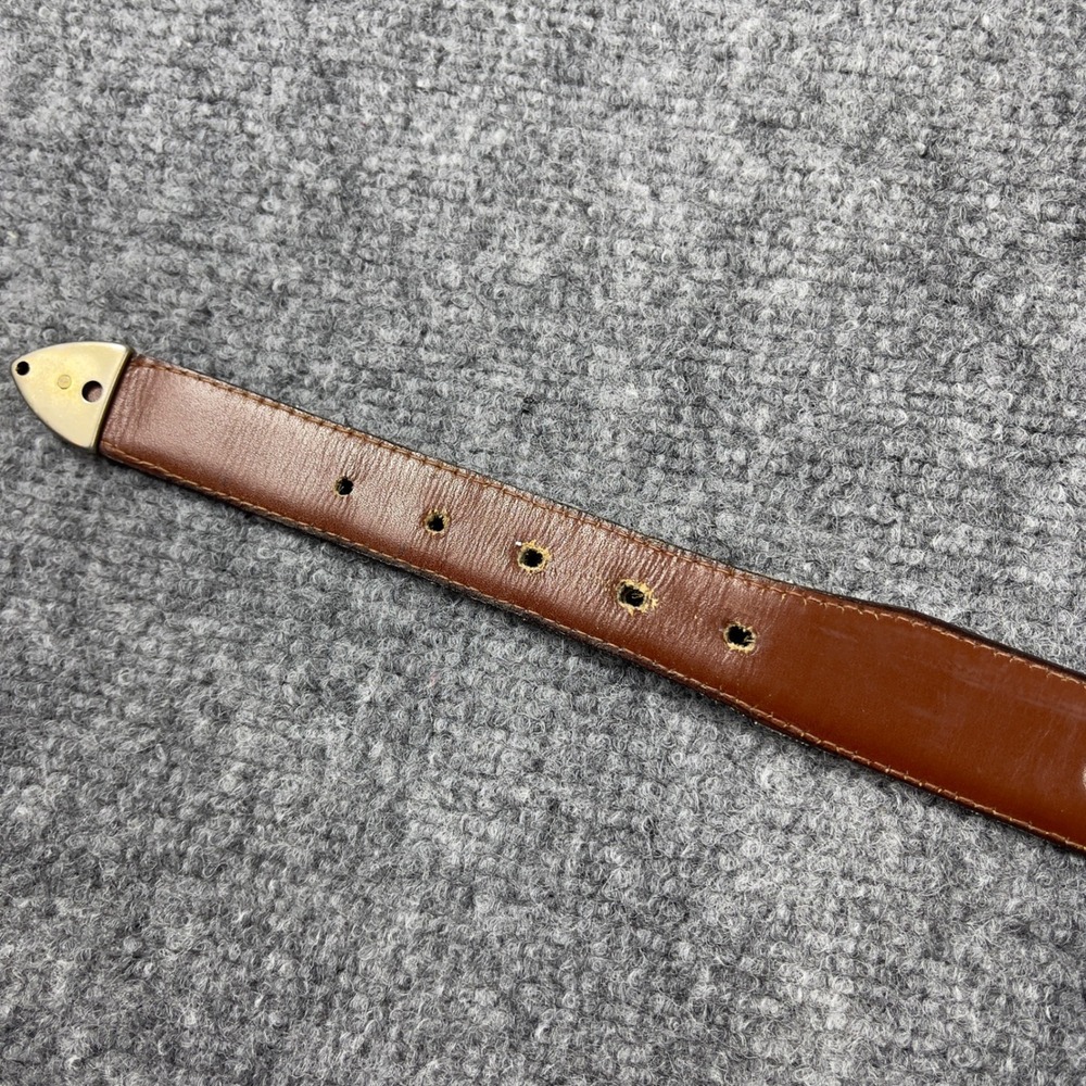 Vintage 100th U.S. Open Pebble Beach Lizard Embossed Leather Belt Mens 38 Brown - Picture 5 of 6